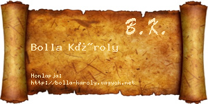 Bolla Károly névjegykártya